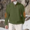 Autumn and Winter Men's New Square Grid Men's Stand Up Collar Single Breasted Casual Long Sleeved Sweatshirt