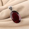 Mozambique Garnet Gemstone Silver Pendant 1.8" , 925 Sterling Silver Handmade Vintage Pendant For Women PP-71-3