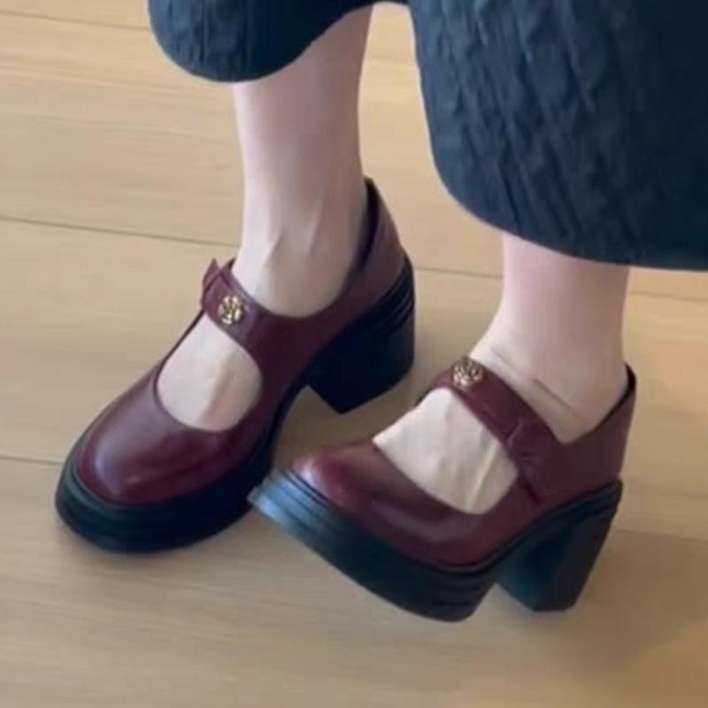 Fashion High Heels Mary Jance Women Shoes Chunky Fashion Dress Shoes Elegant Woman Pumps 2025 Summer Luxury Party Sandalias De Mujer