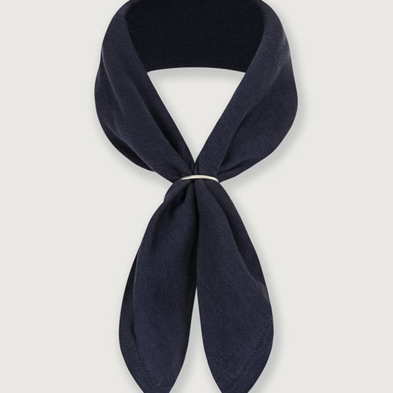 

THE KNIT COMPANY Mercerized Cotton Knit Scarf NAVY_F