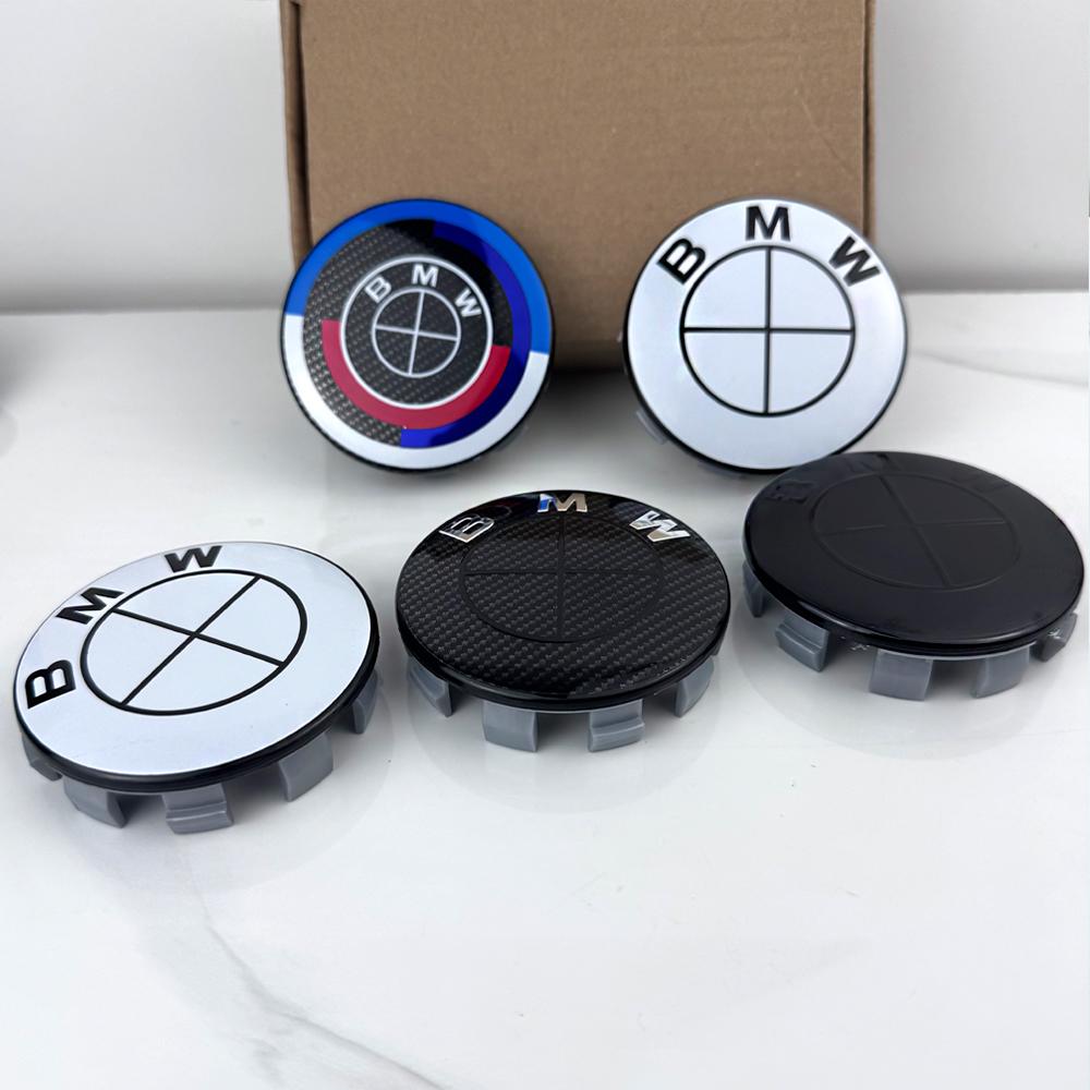 BCGRR1 Mini 4Pcs 56mm 68mm Wheel Center Caps for BMW 50th Anniversary M Power Carbon Fiber Rim Hubcap Emblem E46 E90 F10 F30 G20 X5