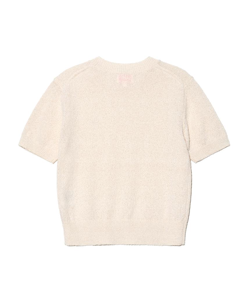 LEE Women'S Boucle Short Sleeve Knit Ivory