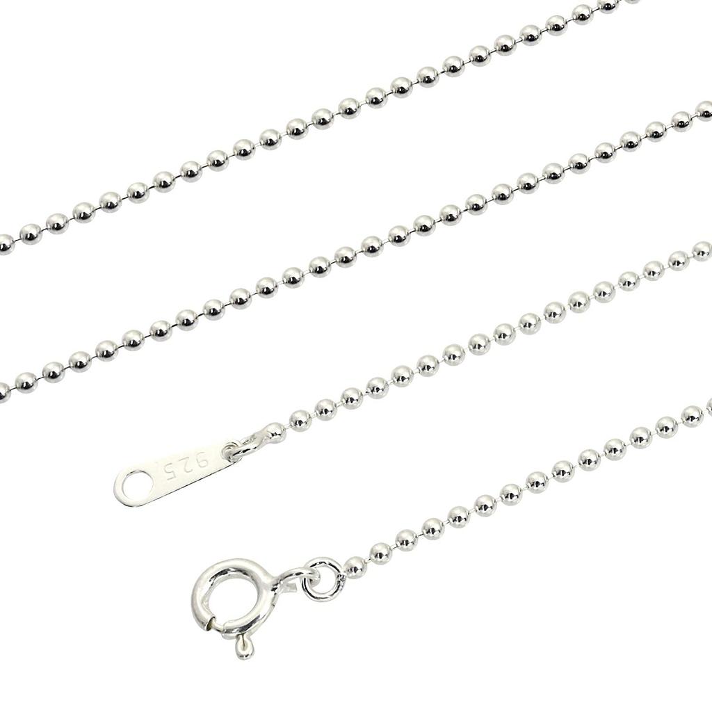 Sears Ball Chain Silver SV 60cm Necklace, 925, 1.5mm Wide,