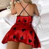 Pajama Women Slit Suspender Dress Outfit Satin Versatile Casual and Comfortable Women's Sexy and Charming Backless Sleeping Top