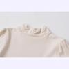 Lace Pearl High Collar T-shirt: Slimming Long-Sleeve Top for Tall Individuals - Perfect for Autumn/Winter