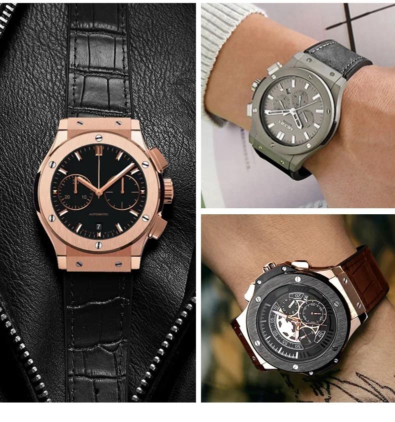 Orologio in Pelle di Mucca per HUBLOT Hengbao Yubo Classic Fusion Big Bang Cinturino in Silicone Pelle Vera Uomo 26-19mm