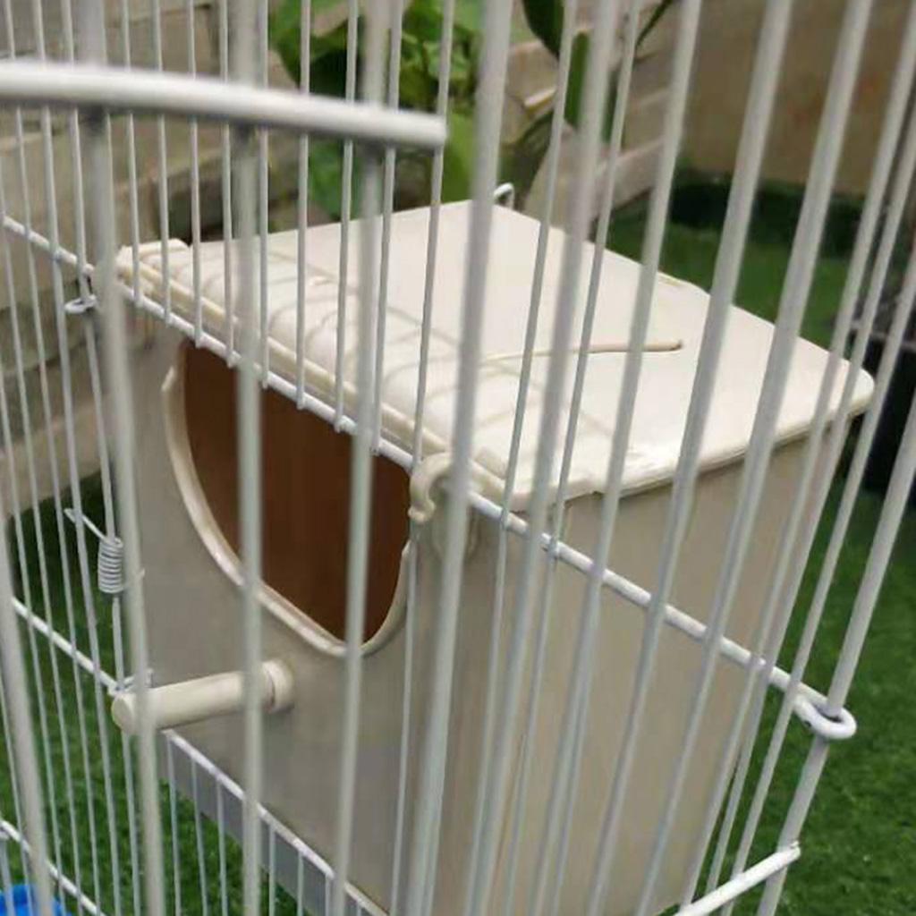 Plastic Birdhouses with 2 Hooks Parakeet Nest Box Birds Nesting House Breeding Box for Lovebirds Parrotlets Mating Box