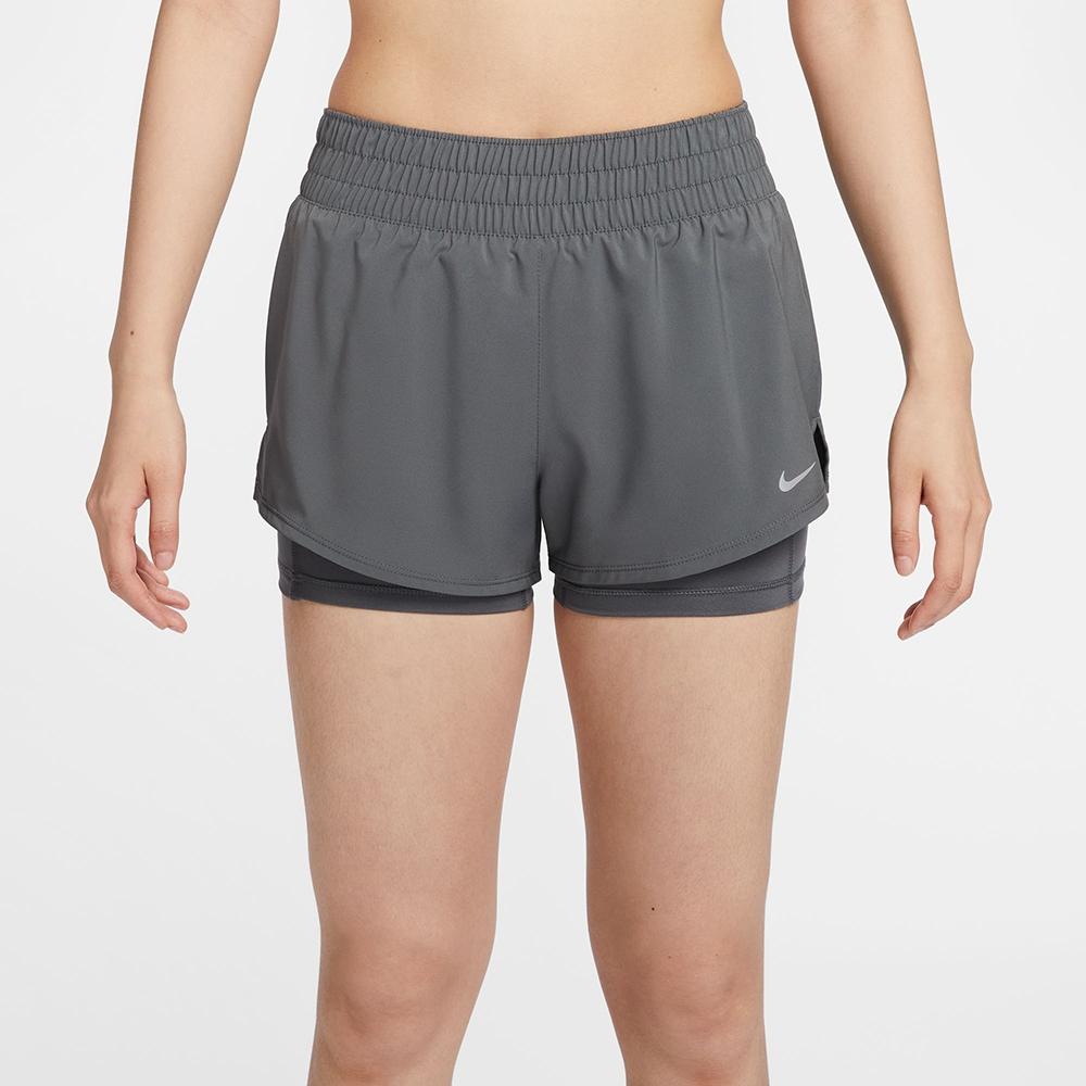 Nike Womens One Dri-Fit 3-In-1 Soft Comfortable Versatile Mid-Rise Sports Shorts Women Shorts Gray DX6013068