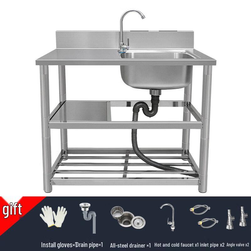 Taijufu 304 Stainless Steel Single Kitchen Sink with Faucet