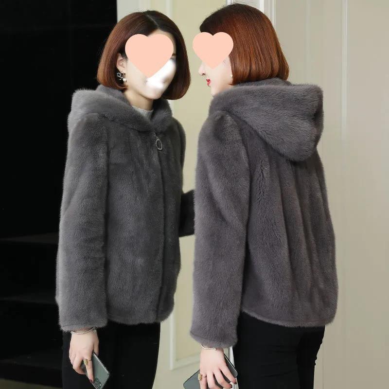 

Fleece thickened jacket women s tide winter double-sided fleece warm hooded sweater zipper cardigan jacket women 6XL