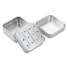2Pcs Square Travel Soap Tray with Drain Rack Soap Box Portable Aluminum Soap Dish  Kitchen