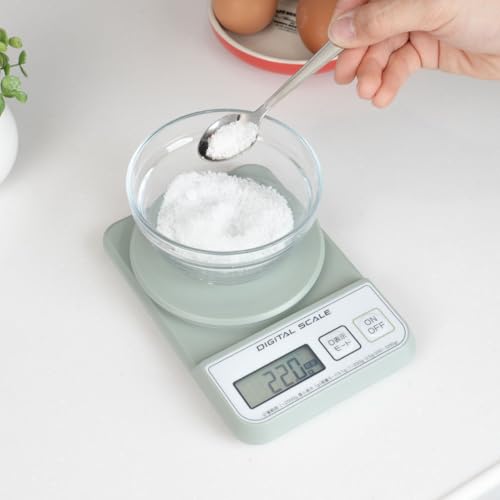 Atlas ADS-2400WH Digital Kitchen Scale, 2kg Capacity, 0.1g Increments, Microweighing Mode, Tare Function, Zero Display, Compact, Slim Design, Ideal Fo