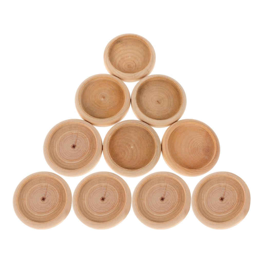 10pcs Solid Wood Base Needle Cushion Base For Sewing Unfinished Wood Coasters Small Wood Base DIY Miniature Artware Bases Round