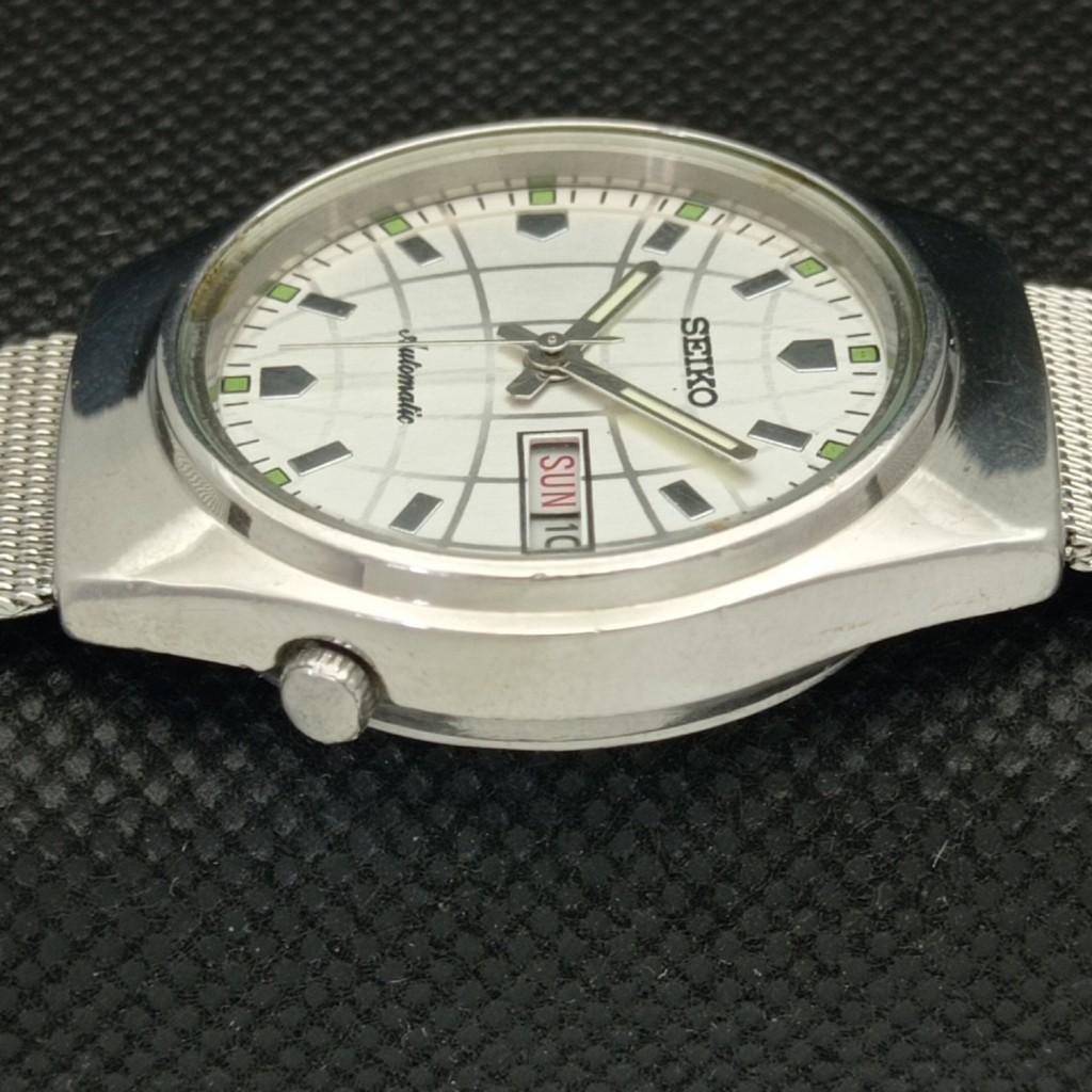 GEBRAUCHTE VINTAGE SEIKO 5 AUTO 6309A JAPAN HERREN TAG/DATUM SILBERUHR 588c-a313918-9