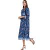 Europe and the United States Popular Bohemian Cotton Printing Dress Trend Hot Selling Fringed Long Sleeve Big Swing Dress