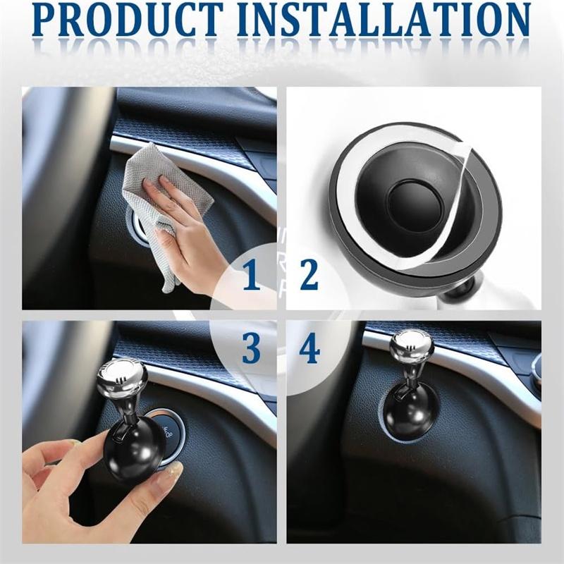 Car Start Button, Starter Cover Metal One-Touch Start Button, Remodeling Accessories Start Stop Lever Automotive Button Rocker