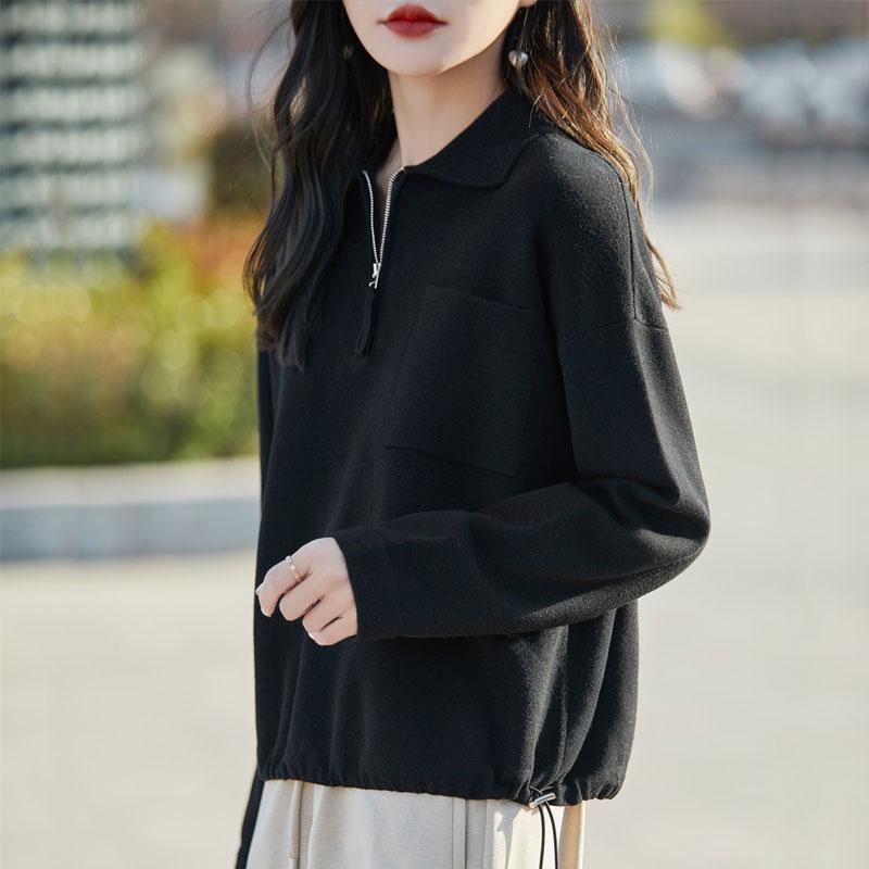 Dámský kašmírový svetr Qinghe kašmír 50% vlna 50% hedvábí Dámský podzimní a zimní kašmírový svetr měkký a teplý