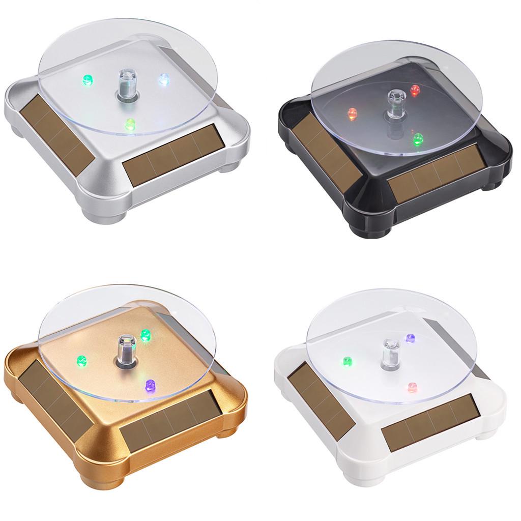 Solar-Powered LED Rotating Display Stand for Jewelry