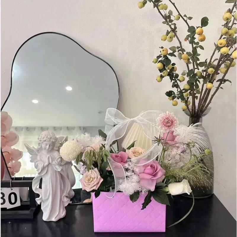Flowers Basket Boxes Gift DIY Packaging Materials Wedding Favors 10pcs Flower Tote Bags Kraft Paper Bouquet Floral Arrangement