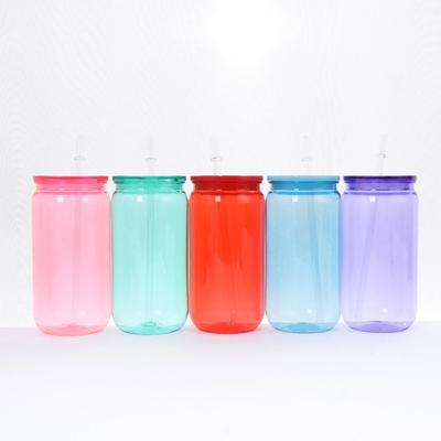 16oz Colorful Lid Transpare Plastic Cup with Straws Sturdy And Beautiful Can Hold Milk Juice Coffee High Quality Cups