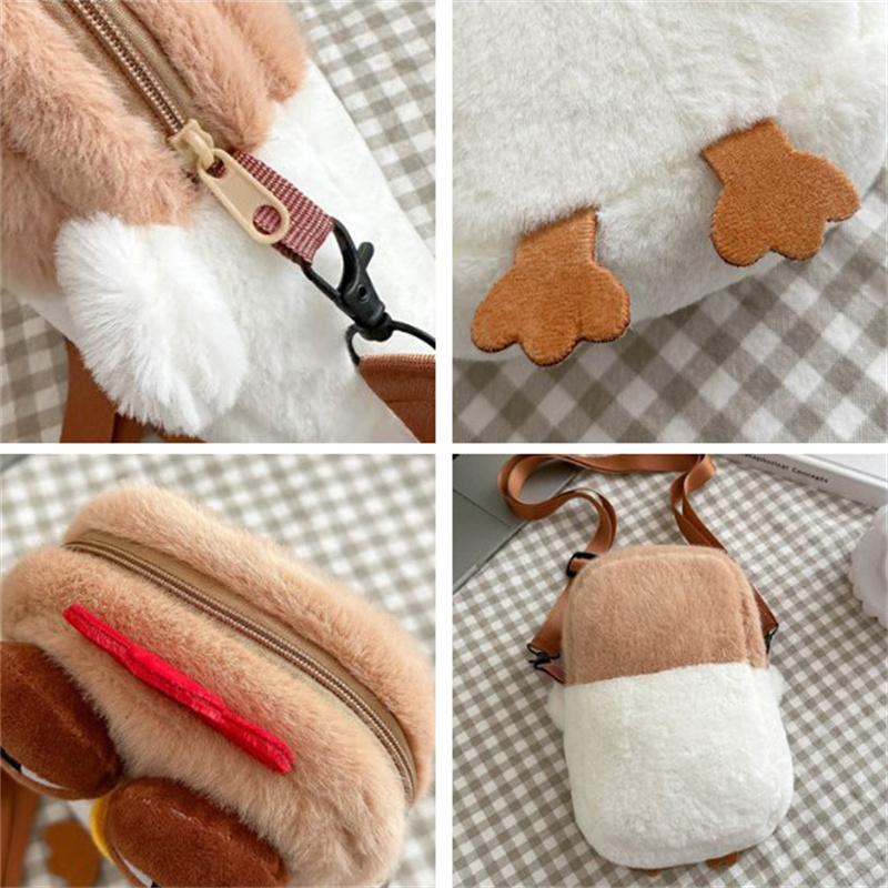 Plush Adjustable Strap Cartoon Bag Chicken Purse For Women Fluffy Hen Shoulder Bag Handbag For Travel Party