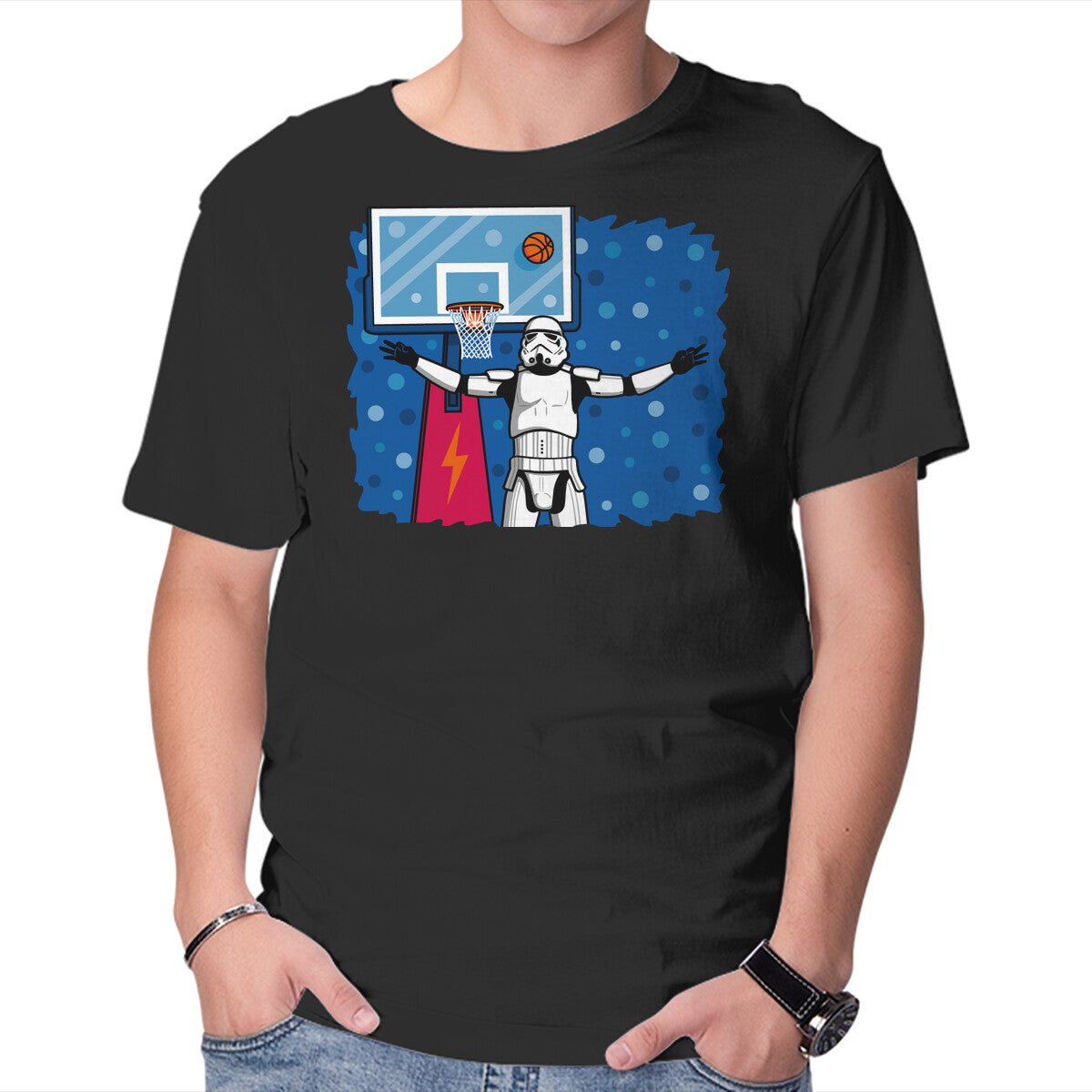 Unisex Crew Neck T-Shirt No Look Shot Graphic Short Sleeve Casual Tee L