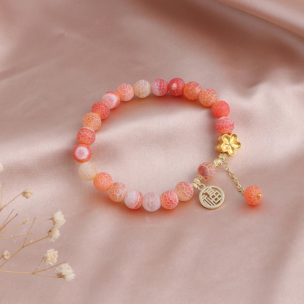 8Mm red jade jasper strawberry crystal blessing bracelet Xiaohongshu popular natural stone peach blossom jewelry