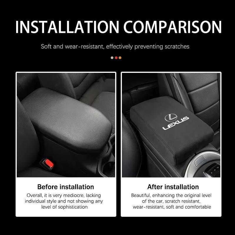 Car Armrest Mats Memory Foam Arm Rest Cushion Accessories For Lexus F SPORT ES RX NX LS UX LM LX GX LC RZ IS CT GS RC HS SC LBX