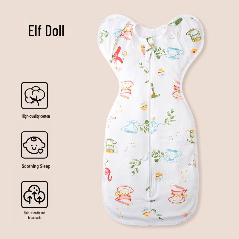 Pure Cotton Newborn Surrender Style Swaddle Wrap - Anti-Kick Sleeping Bag for Spring, Summer, Autumn