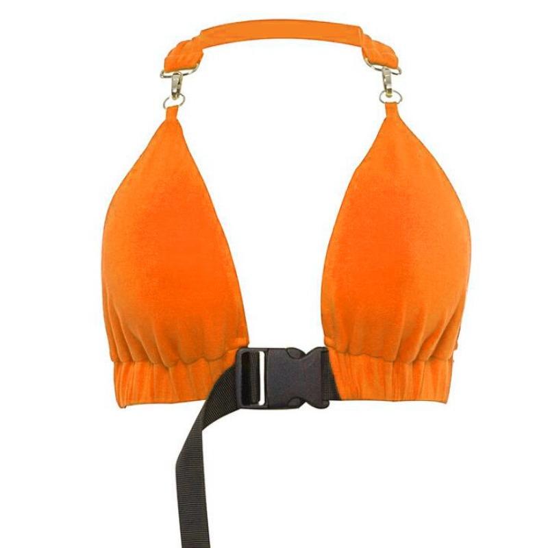 

Hot-selling summer new women s clothing sleeveless neck-hanging short small vest One Size оранжевый