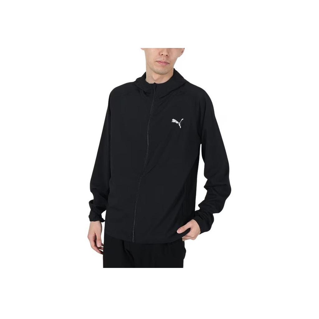 New PUMA RUN FAVORITE WOVEN HOODED JACKET M Jacket Men's Black 523673-01