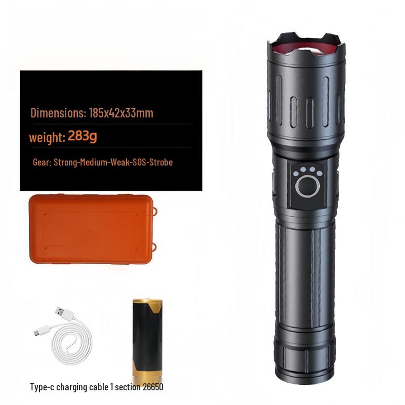 Rechargeable Zoomable Outdoor Handheld Flashlight