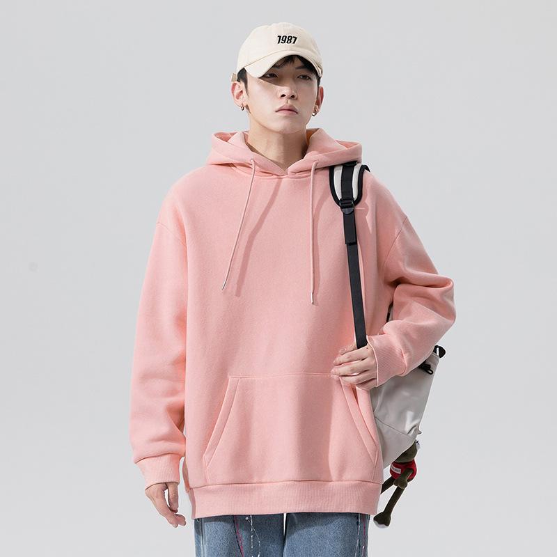 Unisex Oversized Solid Color Hooded Sweatshirt - Long Sleeve Pullover with Pocket