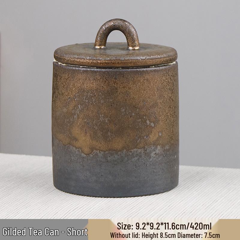 Japanese Retro Ceramic Tea Storage Canister - Moisture-proof, Sealed Pottery Jar for Pu'er, Black, and Green Tea