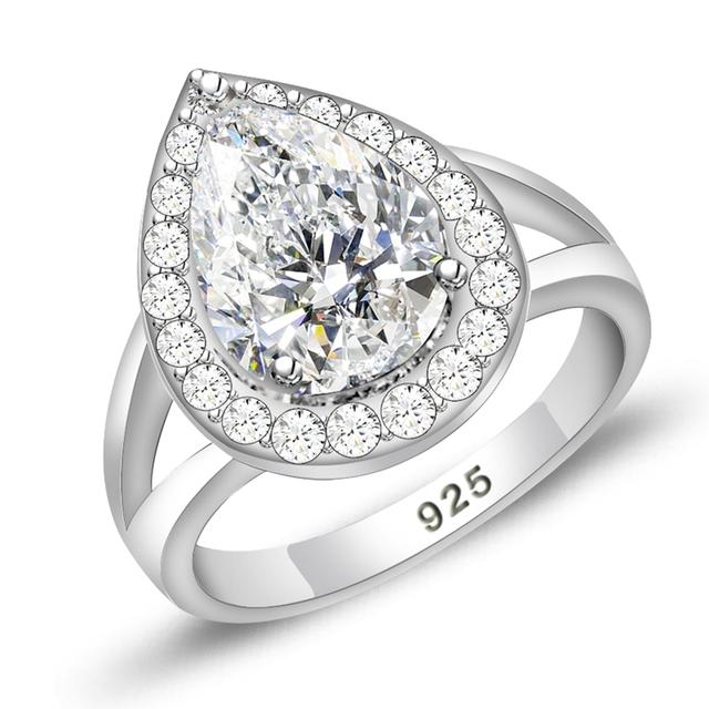 Water Drop Ring Green Cubic Zirconia White Cz For Women Wedding Wedding /Engagement /Party /Gifts Ring
