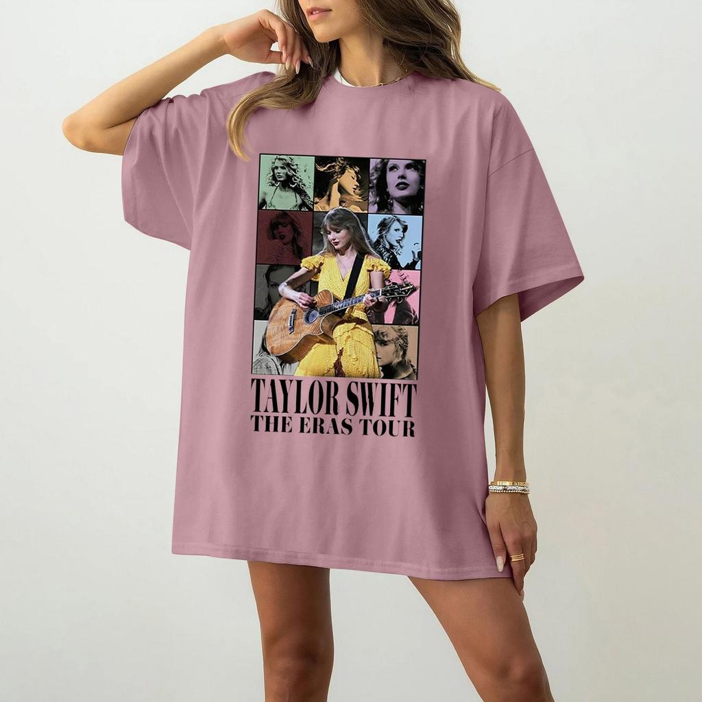 Women's Casual Loose Printed T-shirt With Round Neck Pullover Short Sleeved Top