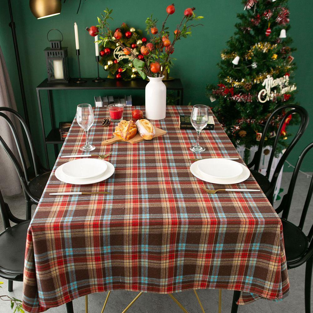 Party Wedding Checked Square Dining Tablecloths Tablecloth Table Cover Christmas Decorations