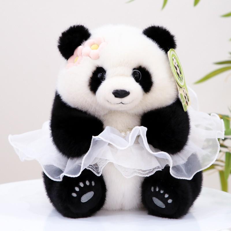 

Panda Princess Baby Blue Pink White Dress Headdress Plush Toy Doll Gifts Pillow Baby