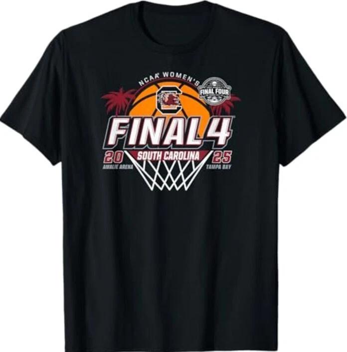 South Carolina Gamecocks Final Four 2025 W Basketball Black T-Shirt 3XL