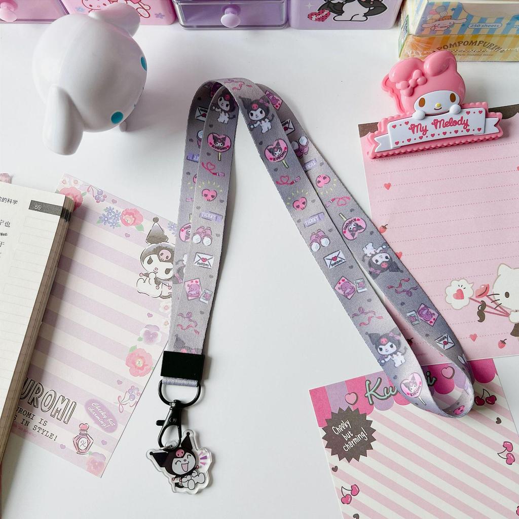 Cartoon Mobile Phone Lanyard with Cute Neck Strap, ID Badge & Meal Card Holder, Keychain Attachment
