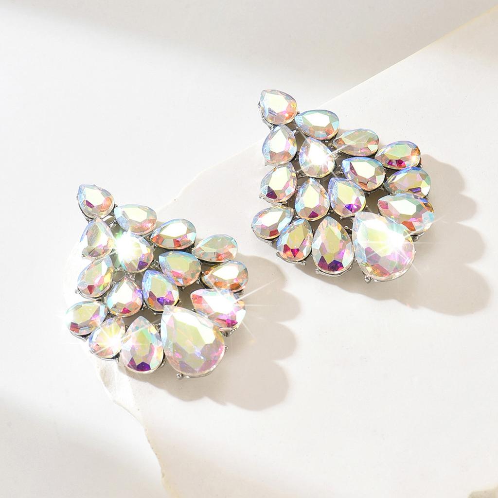 Light Luxury Diamond-Encrusted Atmospheric Ear Jewelry Niche Design Sense Exaggerated Earrings Fashion Temperament Celebrity Earrings