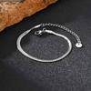 Hip Hop Double Layer Stainless Steel Bracelet, Silver Color Layered Snake Chain Bracelet for Men, Fashion Waterproof Jewelry