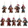 Whimsical Cartoon Dog Car Hangers Decors Car Pendant Bright Christmas Tree Ornament Add Touch of Cuteness To Holiday
