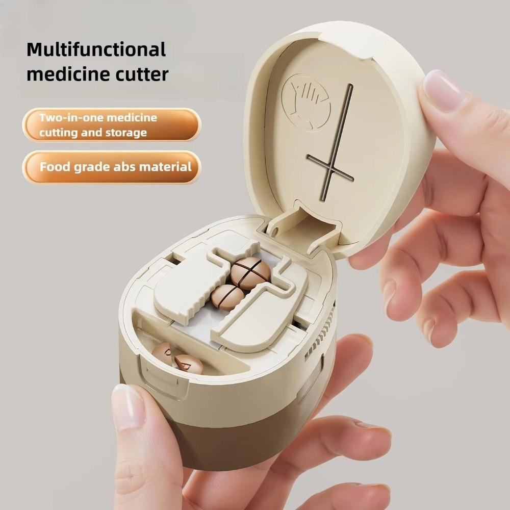 2/4-in-1 Pill Cutter Dustproof Food Grade Tablet Splitter Precise Cutting Compact Pill Storage Box Medication Management