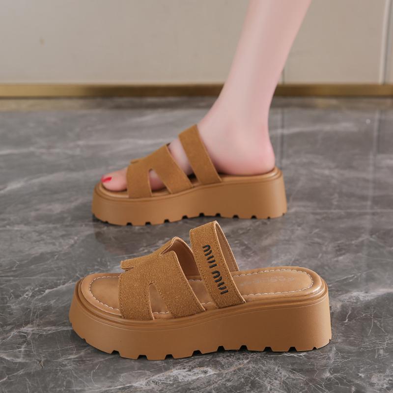 Modische CRLAYDK Vintage Pantoletten für Damen mit weichem Fußbett und Riemen Damenmode Plateau Slip-On Walking Freizeit Hausschuhe