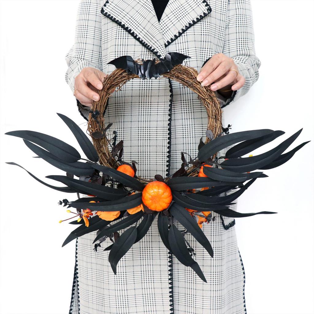 Colorful Door Garlands Ornament Stylish Hanging Flower Wreath Halloween Decoration Pendant Jewelry for Themed Parties