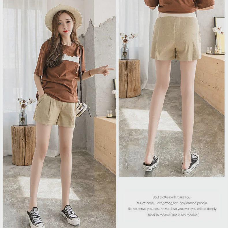 Summer Maternity Loose Fit Three-Quarter Leggings: Fashionable, Casual Shorts