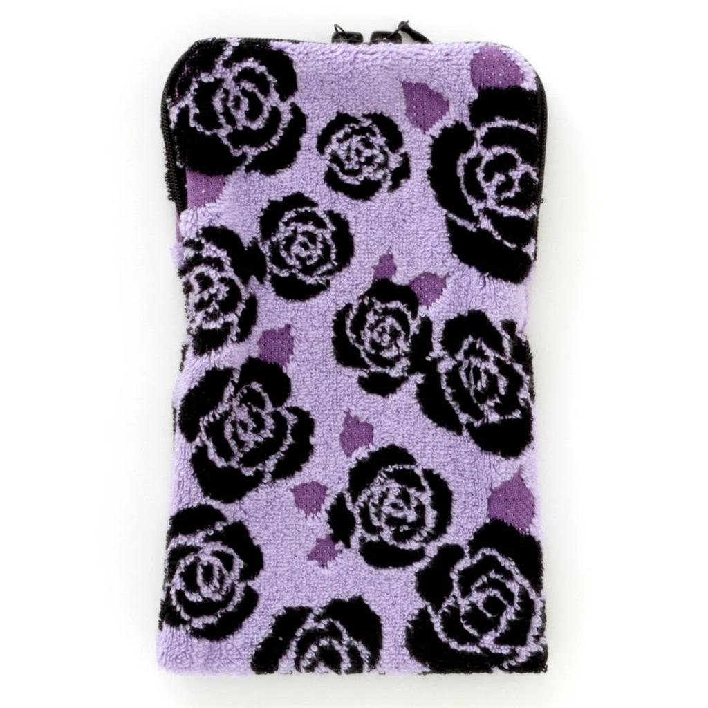 ANNA SUI Zippered Towel and Bottle Case with Rose Embroidery (Purple) Women's 001082-0002-02