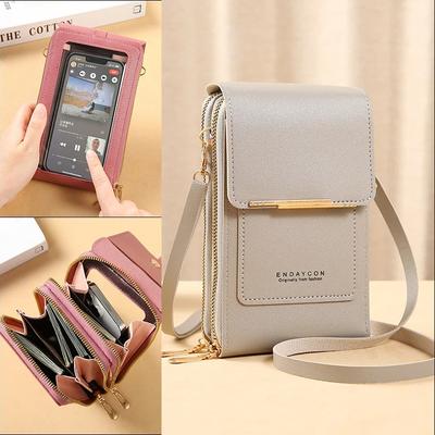Crazy Bag Módní taška na mobil se zámkem na mobilní telefon Taška na mobilní telefon pro ženy Crossbody taška přes rameno