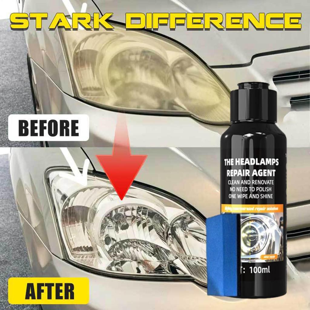 Scheinwerfer-Restaurationsset | Autolicht-Scheinwerfer-Set | Reinigungsflüssigkeit Restaurator Fahrzeugpolitur Schützt Außenbereich Vergilbungsentfernung